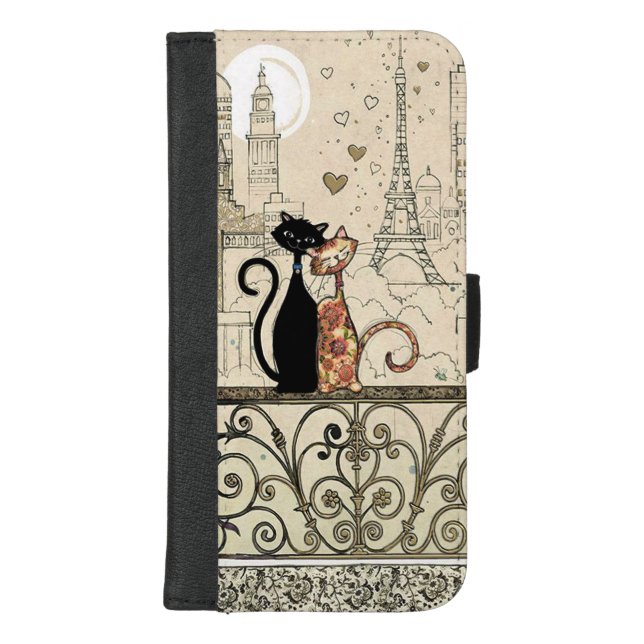 Two Cats in Love iPhone Wallet Case (Front)