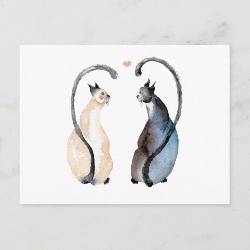 Two Cats in Love Postcard