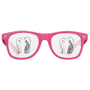 Two Cats in Love Retro Sunglasses