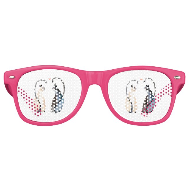 Two Cats in Love Retro Sunglasses (Front)