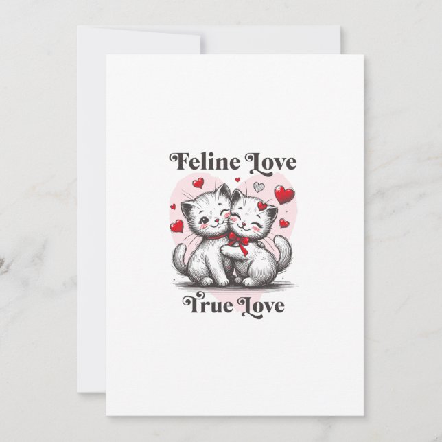 Two Cats in Love: Snuggling and Scratching Under  Invitation (Front)