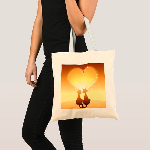 Two Cats In Love Tote Bag