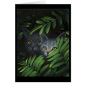 Two cats in the bushes card (Front)