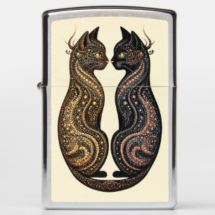 Two Cats in Vibrant Artistic Design Zippo Lighter