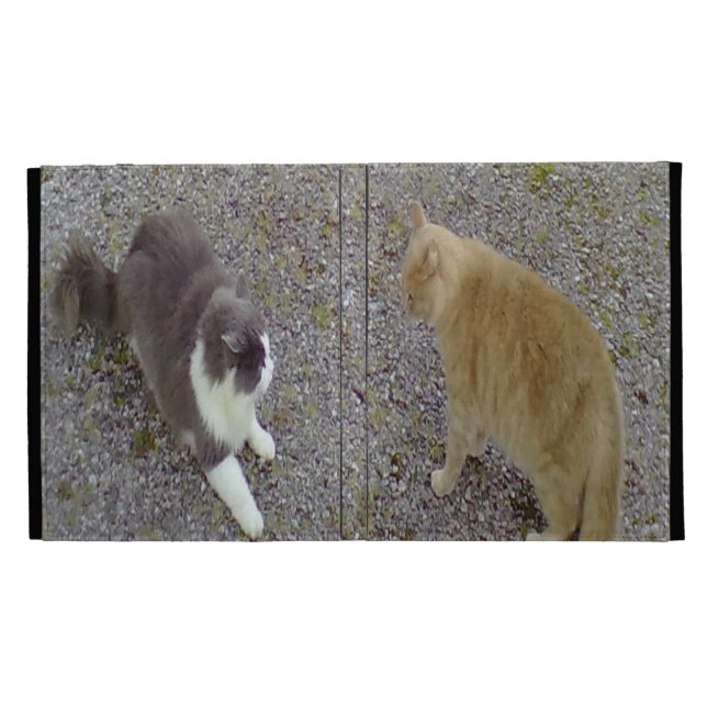 Two Cats iPad Folio Case (Opened)