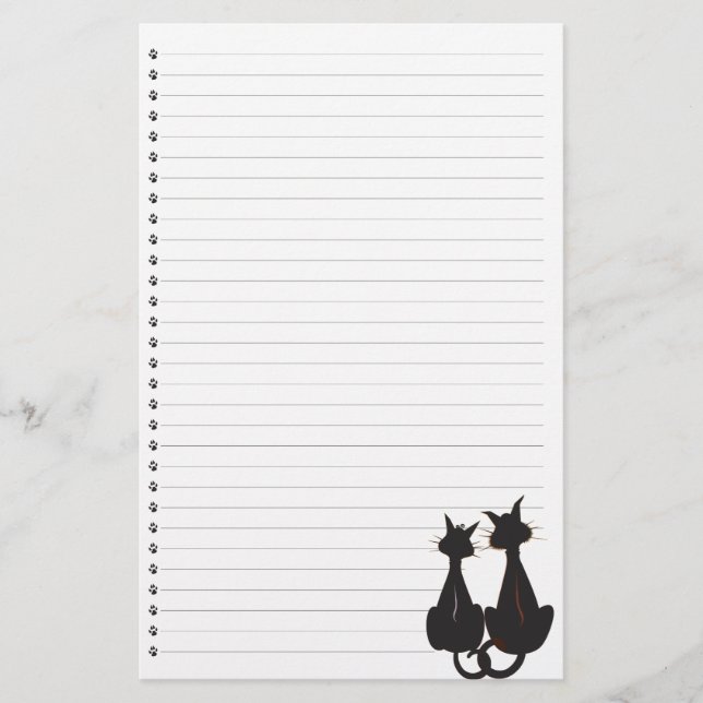 Two Cats Lined Stationery (Front)