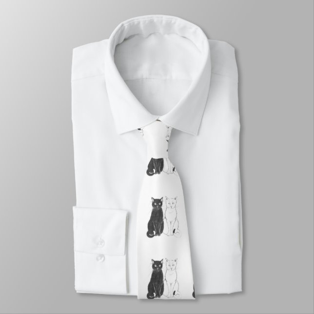 Two cats neck tie (Tied)