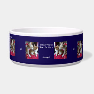 Two Cats, Photos, Names, Funny Text, Customizable, Bowl