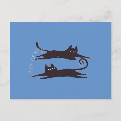 Two Cats Playing Postcard