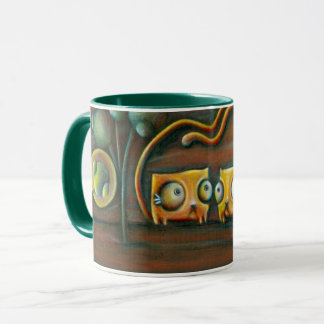 Two Cats Surreal Mug