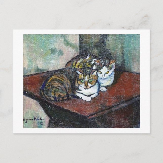 Two Cats, Suzanne Valadon Postcard (Front)