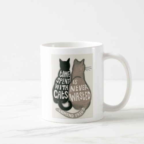 Two Cats with Freud phrase Coffee Mug