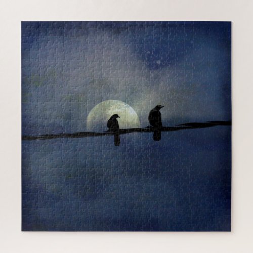 Two Celestial Crows On A Wire Jigsaw Puzzle