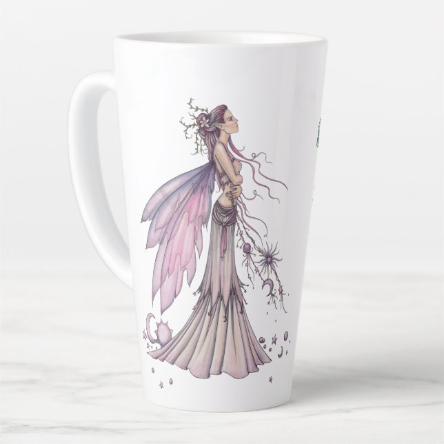 Two Celestial Fairies by Molly Harrison Art Latte Mug (Left Angle)