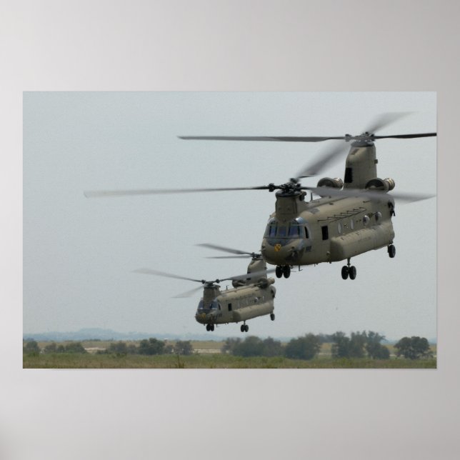 Two CH-47 Chinook Helicopters Poster (Front)
