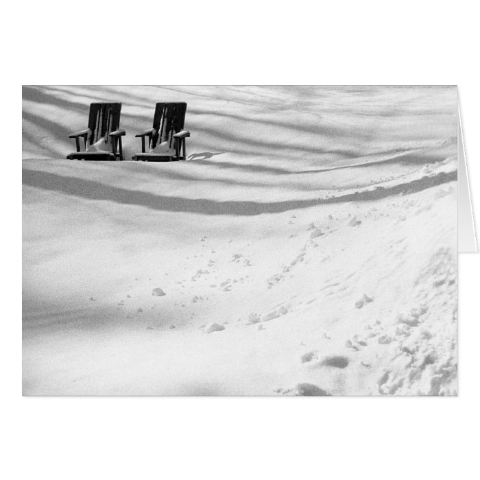 Two Chairs Buried In Snow Cards