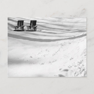 Two Chairs Buried In Snow Postcard