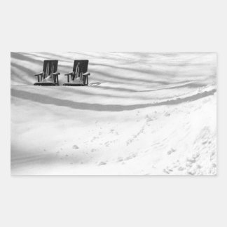 Two Chairs Buried In Snow Rectangular Sticker
