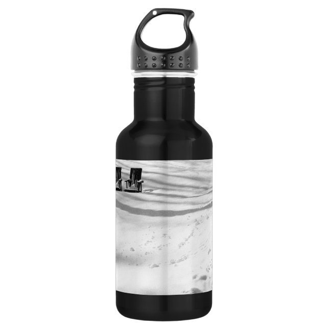Two Chairs Buried In Snow Water Bottle (Front)