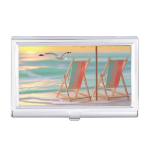 "Two Chairs By The Sea" Business Card Case