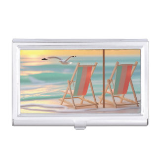 "Two Chairs By The Sea" Business Card Case
