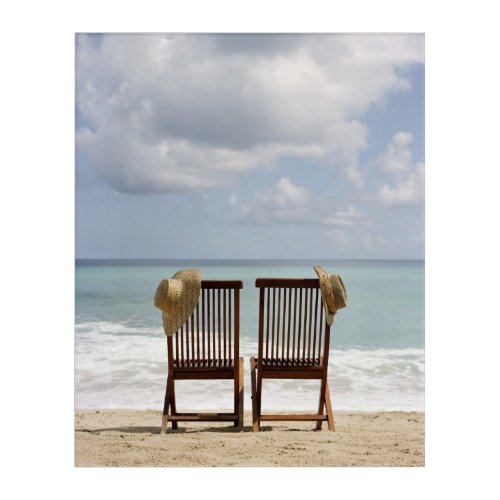 Two Chairs On Beach  Barbados Acrylic Print