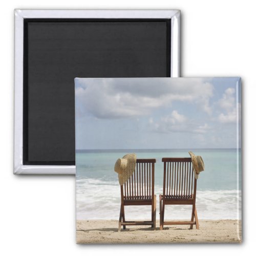 Two Chairs On Beach  Barbados Magnet