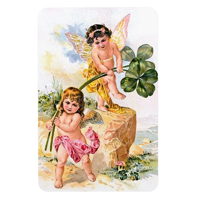Two Charming Butterfly Children Magnet (Vertical)