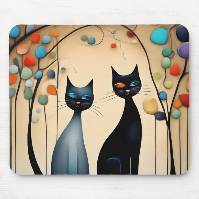  Two Charming Cats Mouse Pad (Front)