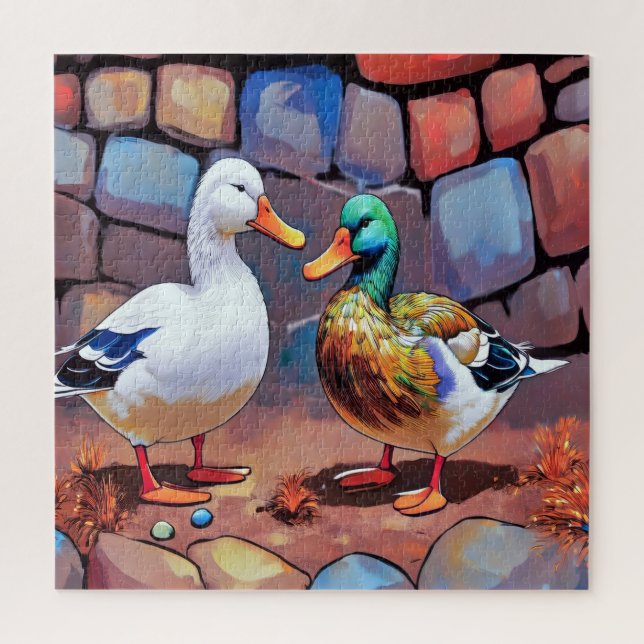 Two charming ducks jigsaw puzzle (Vertical)