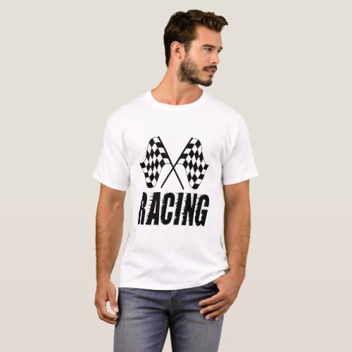 Two checkered racing flags for the competition 11 T_Shirt