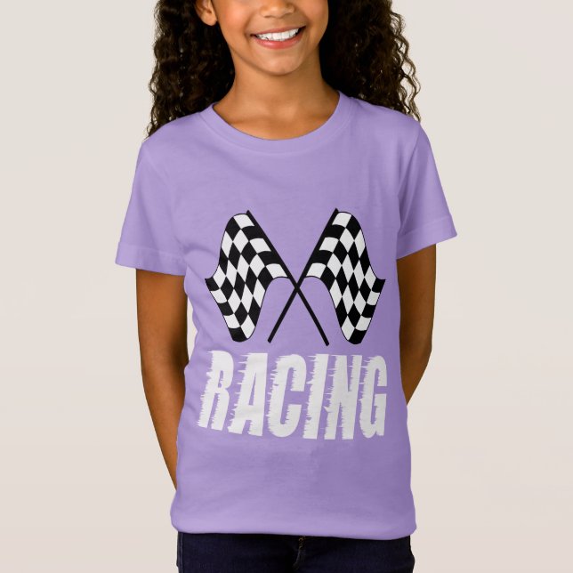 Two checkered racing flags for the competition 2 T-Shirt (Front)
