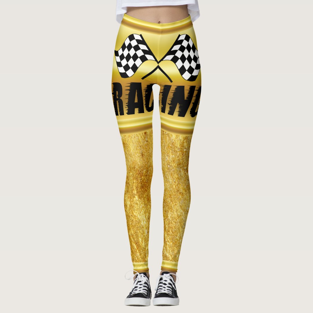 Racing Dirty Checkered Flag Leggings RBO