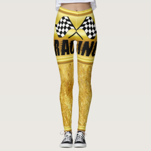 Two checkered racing flags for the competition win leggings