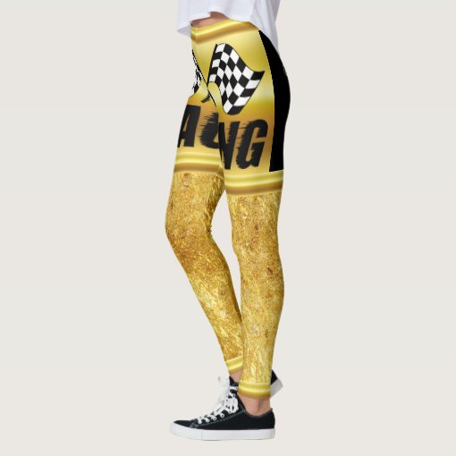 Racing Dirty Checkered Flag Leggings RBPu