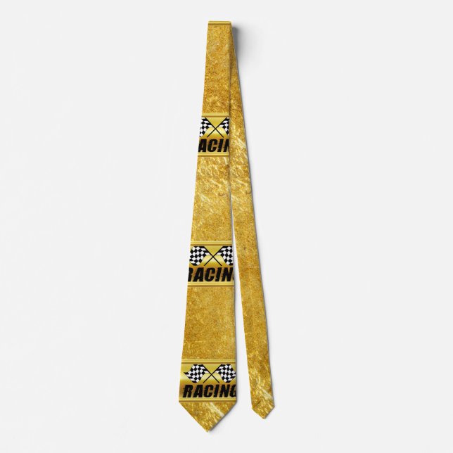 Two checkered racing flags for the competition win tie (Front)