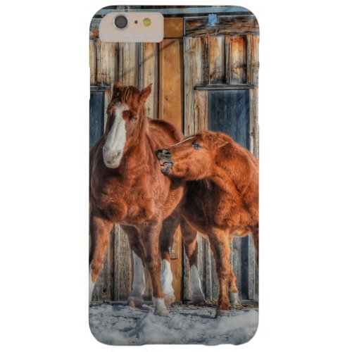 Two Cheeky Horses and a Barn Equine Photo Barely There iPhone 6 Plus Case