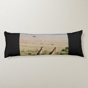 Two cheetahs on the look out body pillow