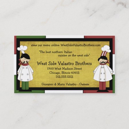 Two Chefs Restaurant Business Card
