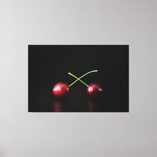 Two Cherries 60x40 150x100cm waccna Canvas Print