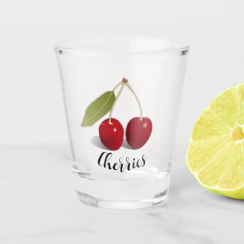Two Cherries Design Shot Glass by SjasisDesignSpace at Zazzle