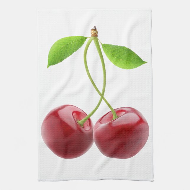 Two cherries kitchen towel (Vertical)