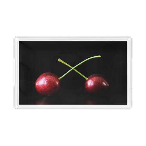 Two Cherries stacna Acrylic Tray