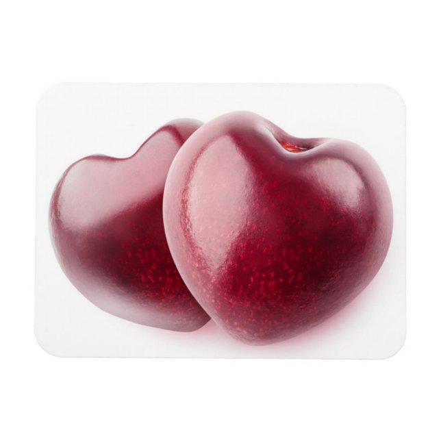 Two cherry hearts magnet (Horizontal)