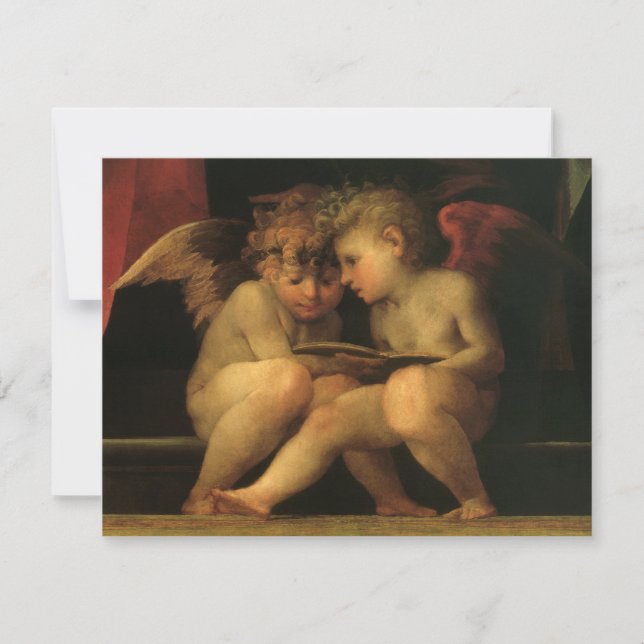 Two Cherubs Reading by Rosso Fiorentino, Angels (Front)