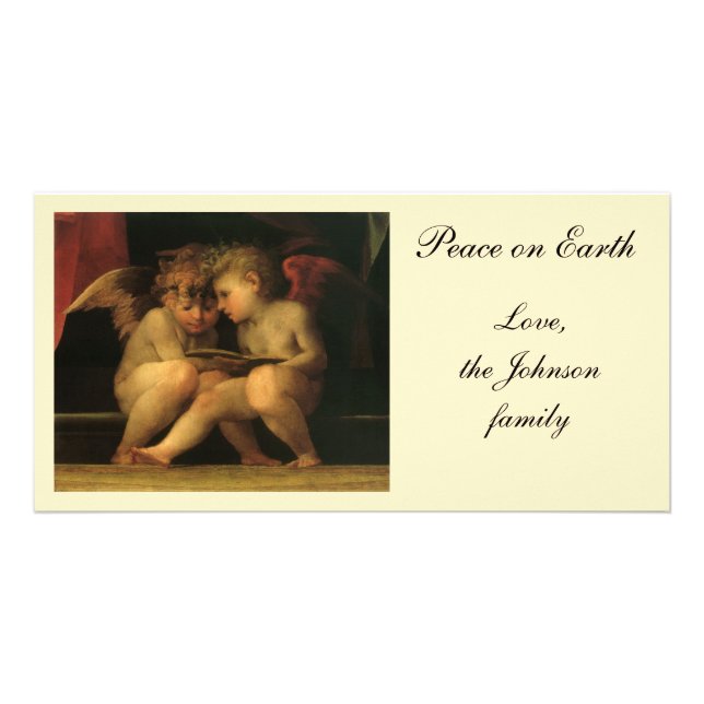 Two Cherubs Reading by Rosso Fiorentino, Angels Card (Front)