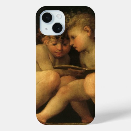 Two Cherubs Reading by Rosso Fiorentino Angels iPhone 15 Case