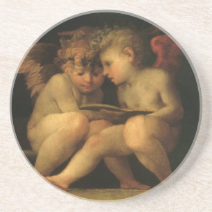 Two Cherubs Reading by Rosso Fiorentino, Angels Coaster