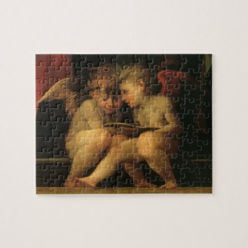 Two Cherubs Reading by Rosso Fiorentino Angels Jigsaw Puzzle