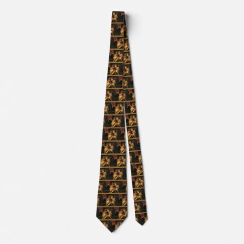 Two Cherubs Reading by Rosso Fiorentino Angels Neck Tie